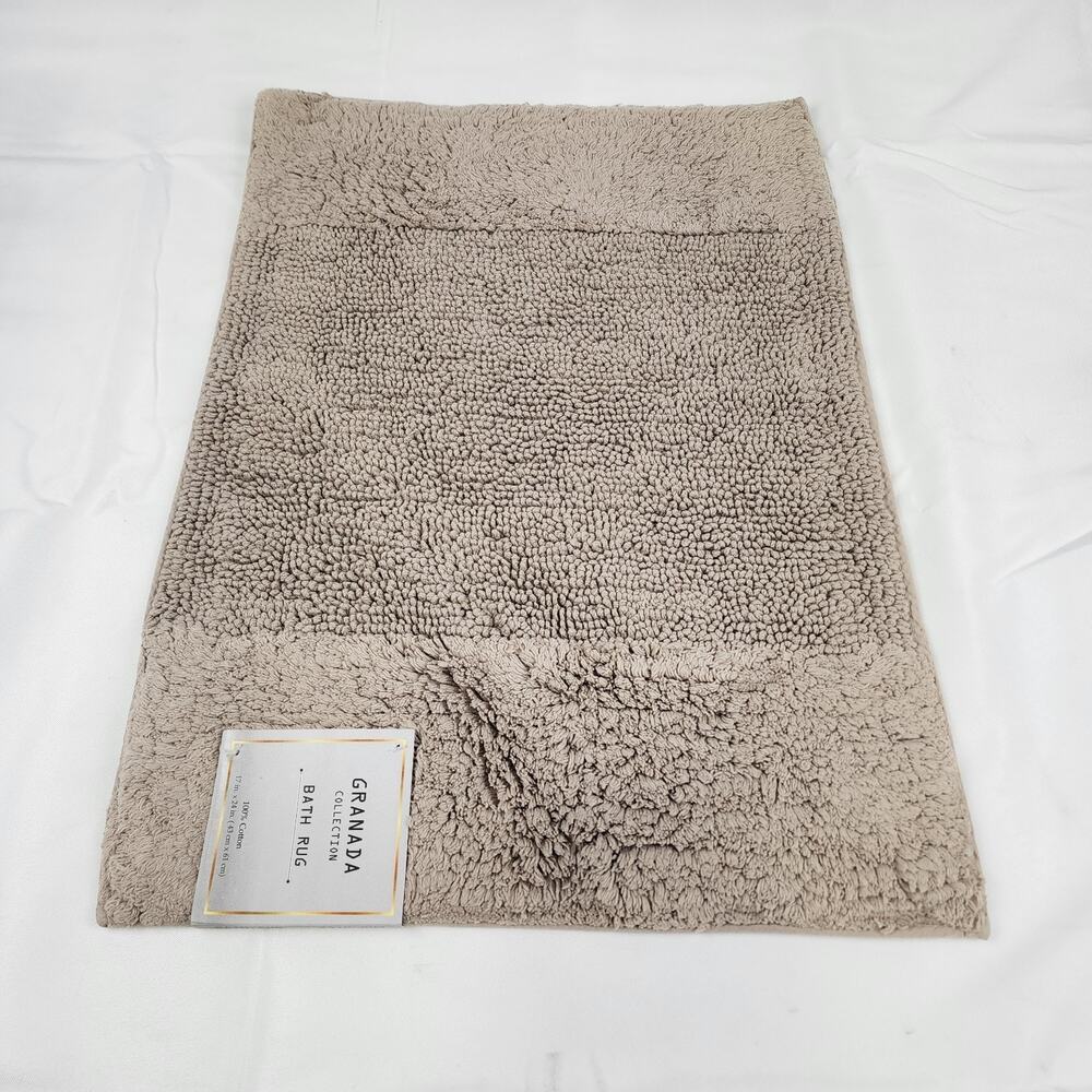 Better Trends Granada Sand 100% Cotton Bath Rug 17x24 Absorbent Non-Skid Mat